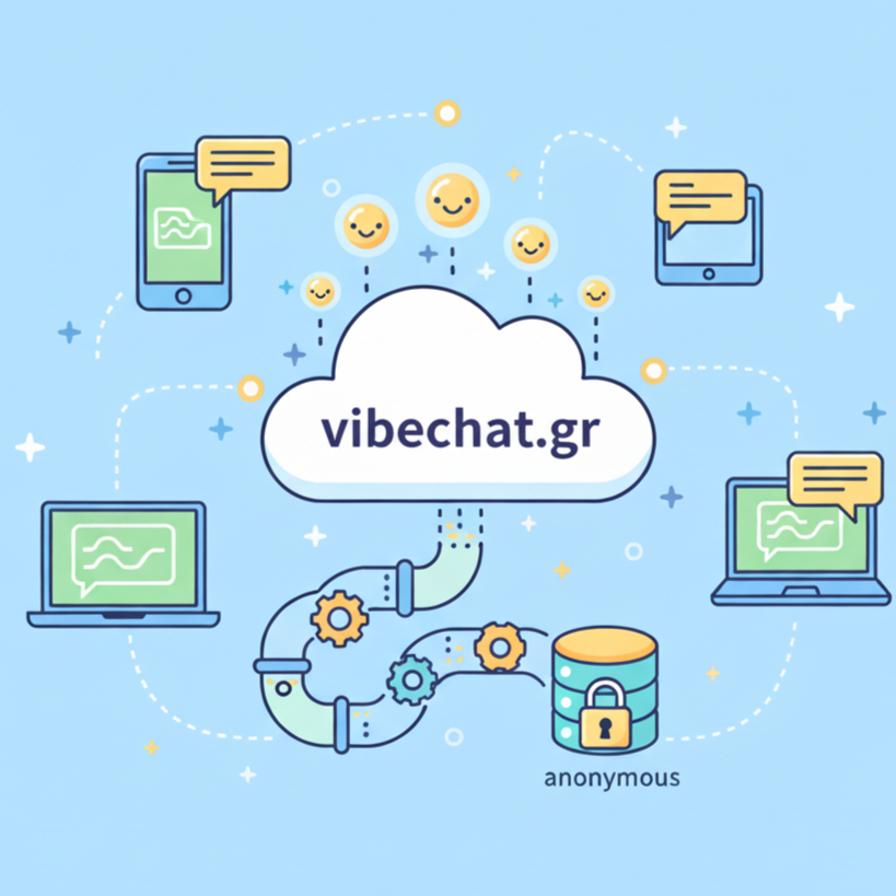 vibechat.gr backend architecture - technical diagram